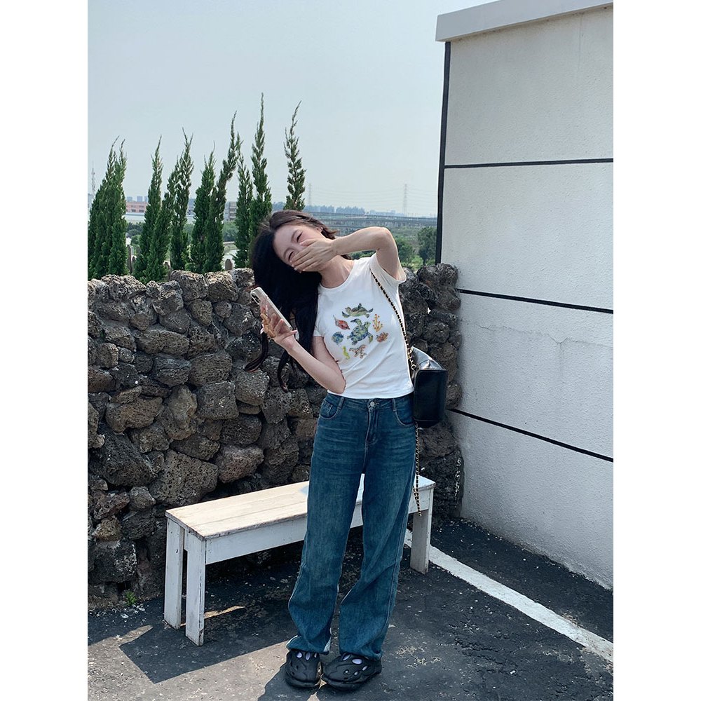 Áo thun baby tee mùa hè form ôm xinh xắn ABD1088 Miucho tay ngắn Cổ tròn hotrend in graphic_thumbnail_2