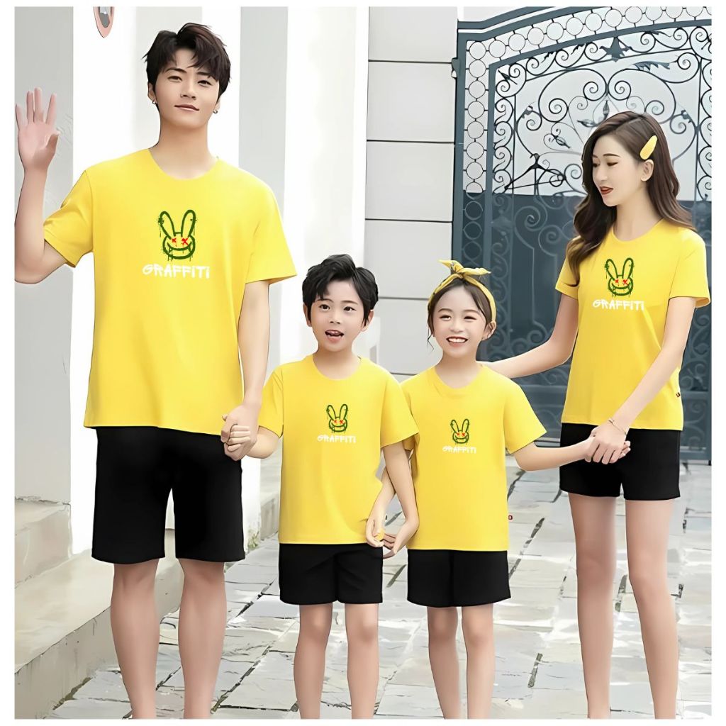 Áo phông gia đình in hình Thỏ - Áo thun đồng phục gia đình 3-4-5 người - Loza RT3035-AT3035_thumbnail_3