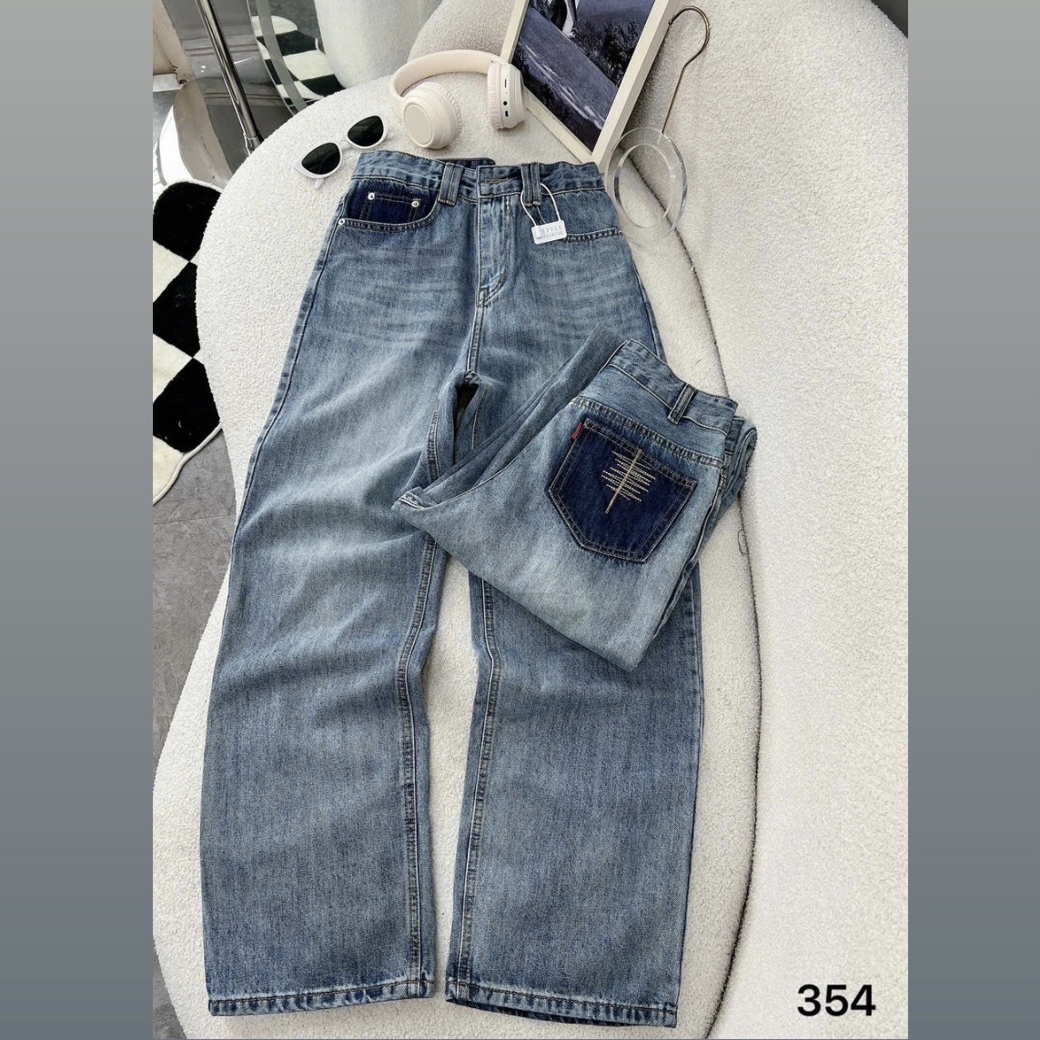 Quần suông jean thêu lưng cao kiểu QJ354 dành cho nàng béo mập từ 55-90kg_thumbnail_12