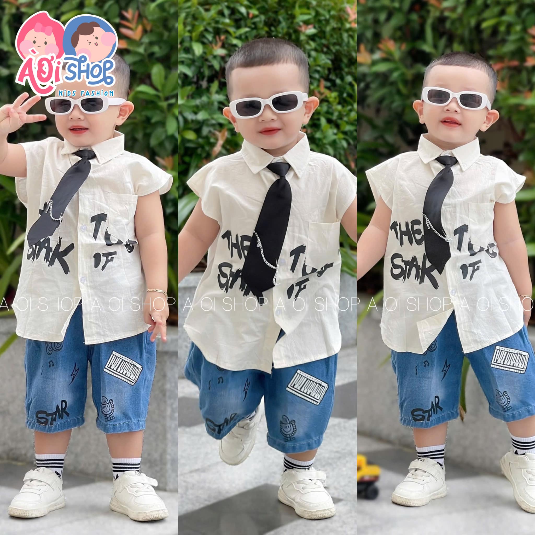 T12 BỘ BA LỖ QUẦN BÒ THE STAK- A108.233