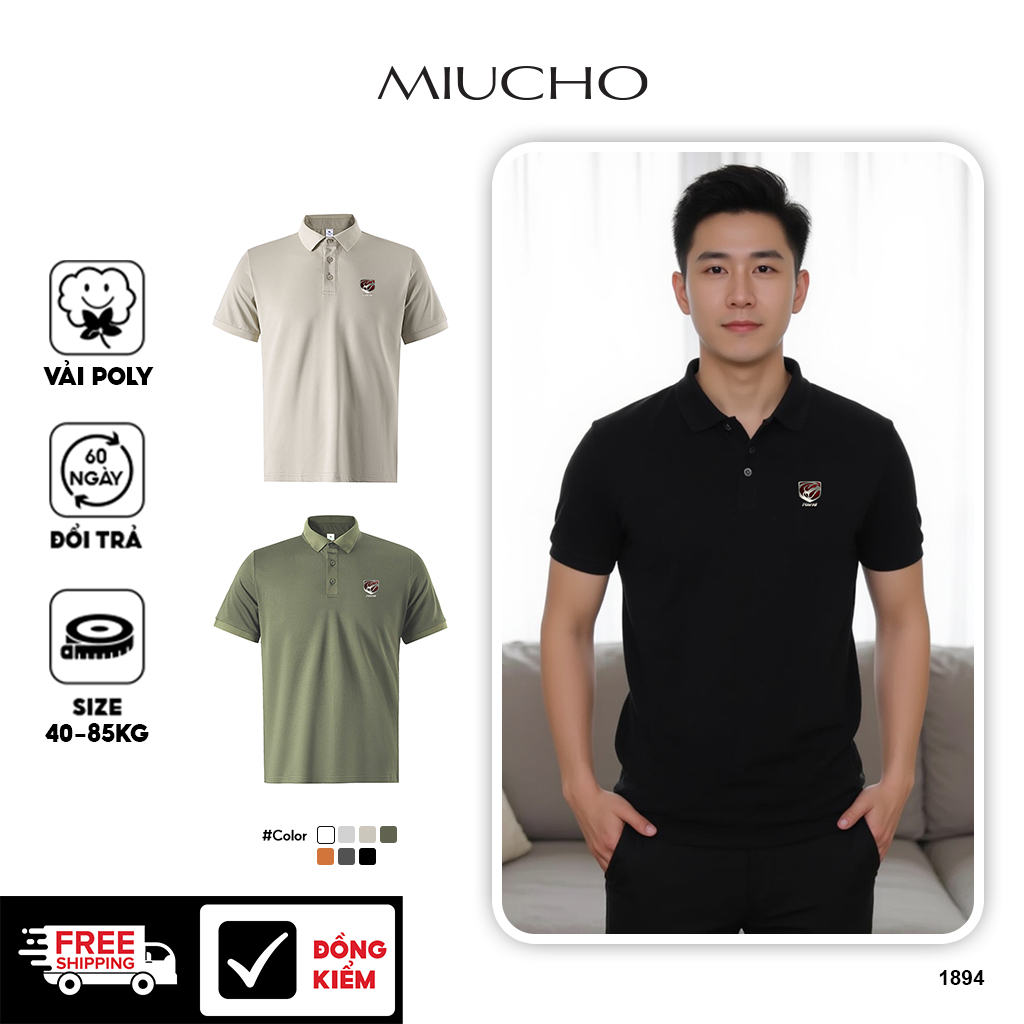 Áo polo nam form vừa 1894 Miucho Iconic vải cá sấu đứng form thoáng mát in basic_thumbnail_1