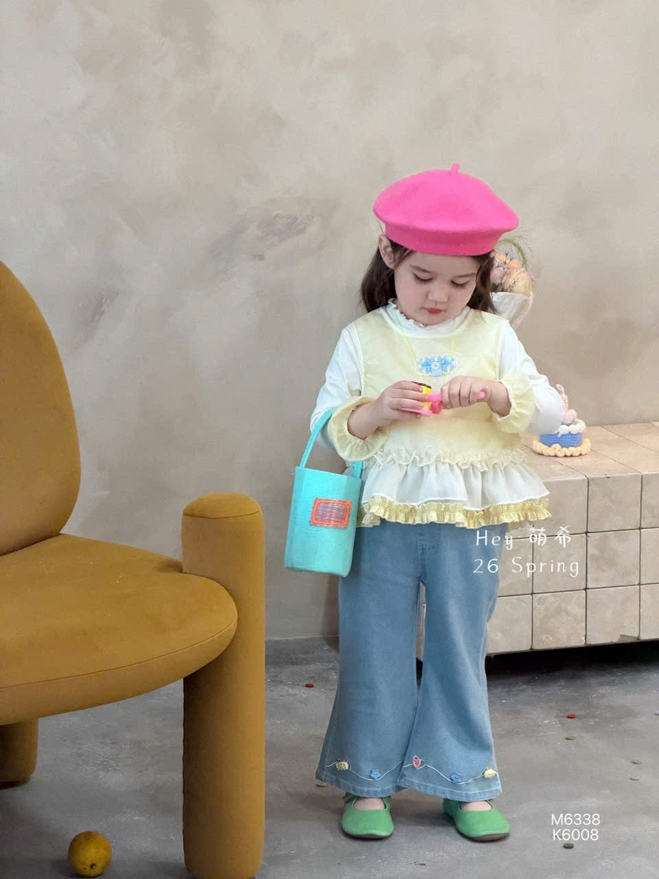 (E61) Áo thun dài tay mix gile vàng bèo nhún HMX_thumbnail_0