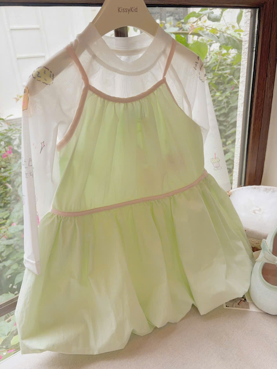 (E71) Váy thô 2 dây màu xanh MNM