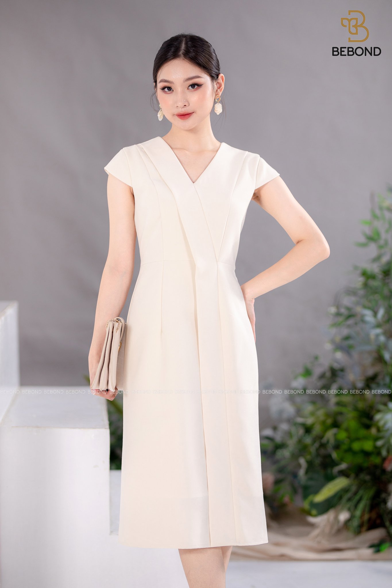 Đầm liền màu kem tay hến - Jenny Dress_thumbnail_2