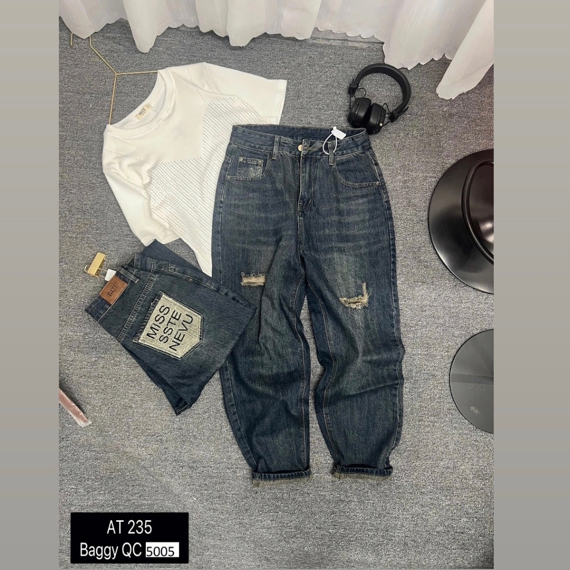 BIGSIZE NỮ - Quần jean baggy túi thêu dành cho nàng béo từ 55-90kg V-QJ5005_thumbnail_4