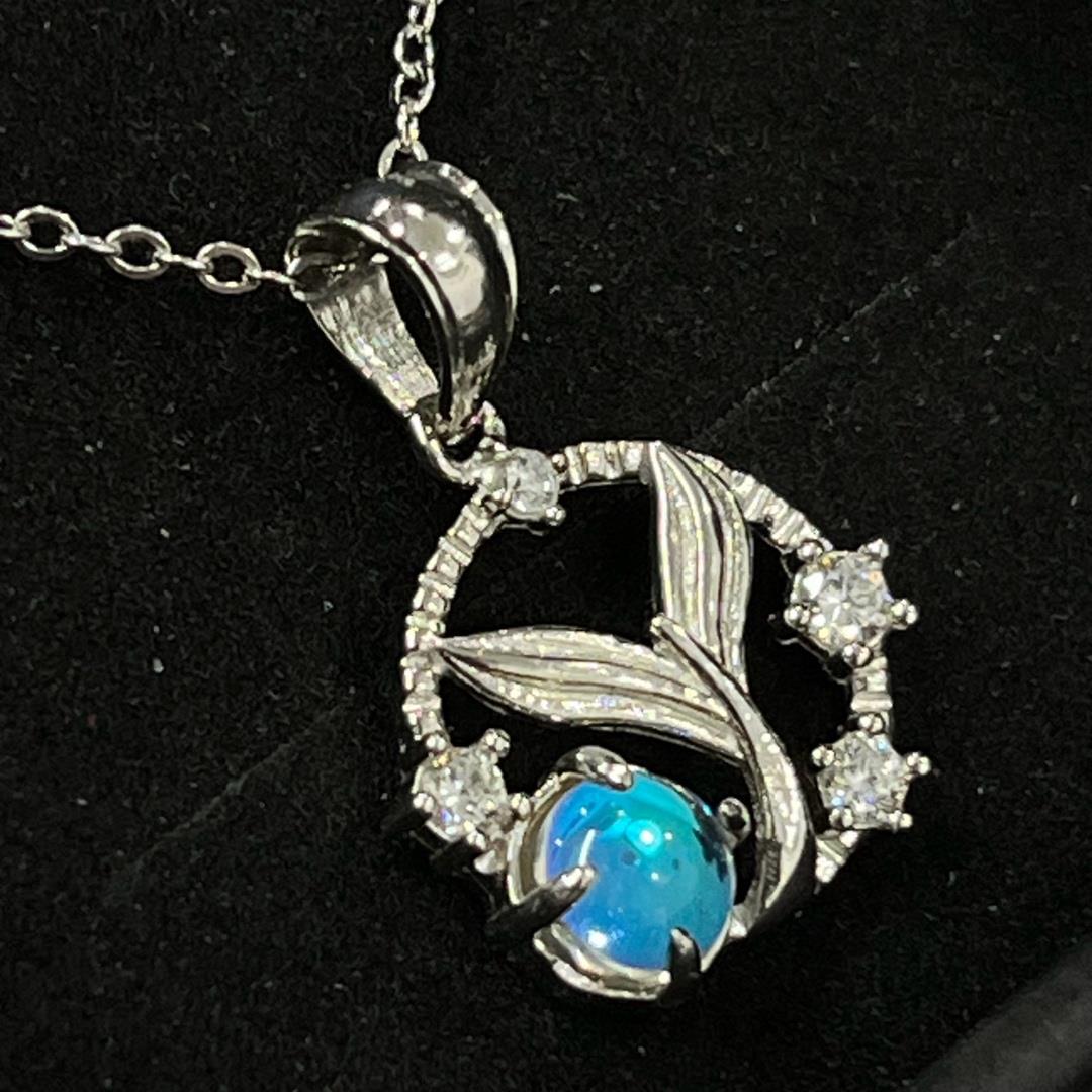 vòng cổ bạc xi bạch kim nàng tiên cá đại dương đá moon_thumbnail_3