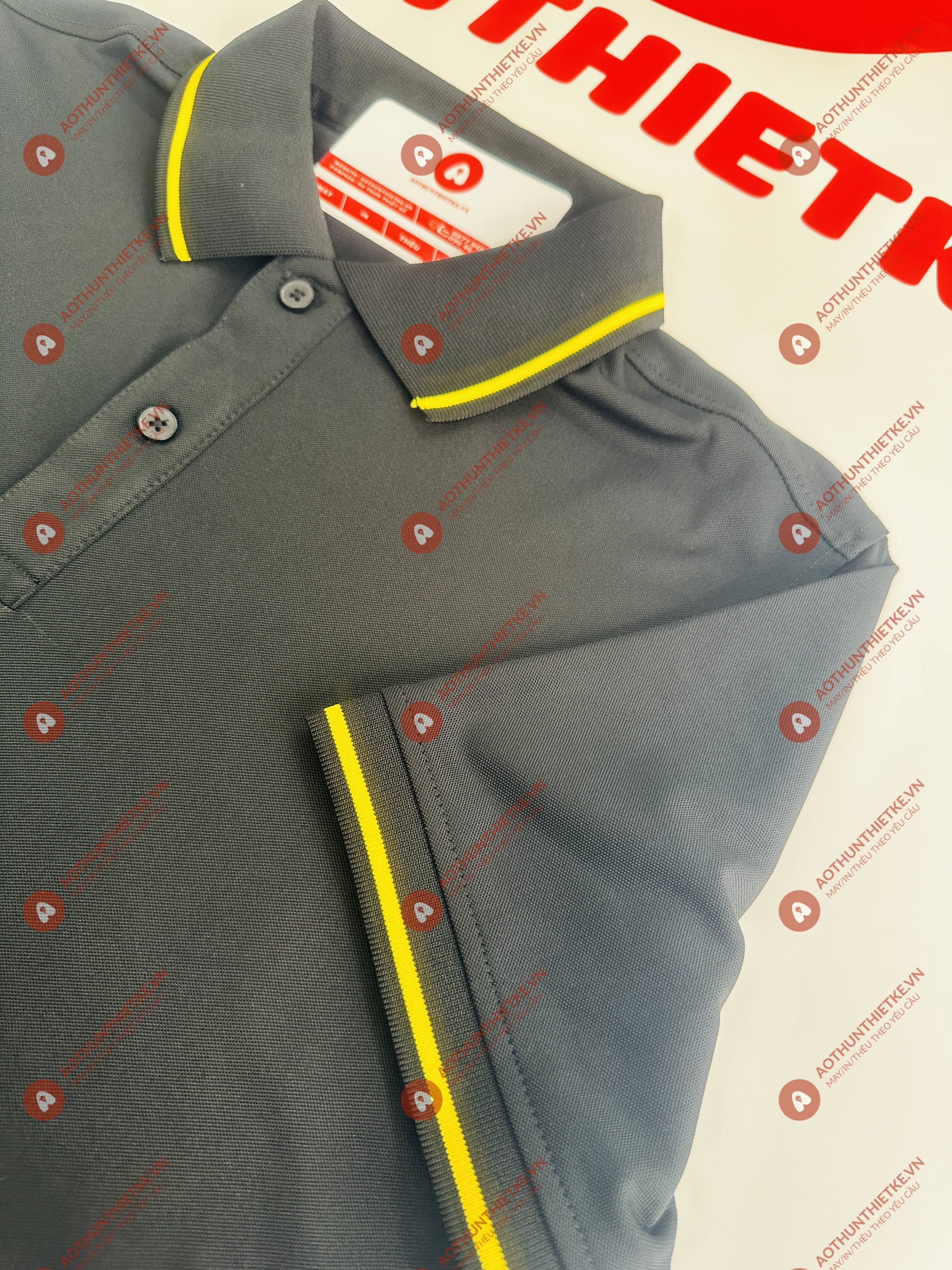 Áo Đồng Phục Polo 1 Sọc Đen Vàng_thumbnail_2