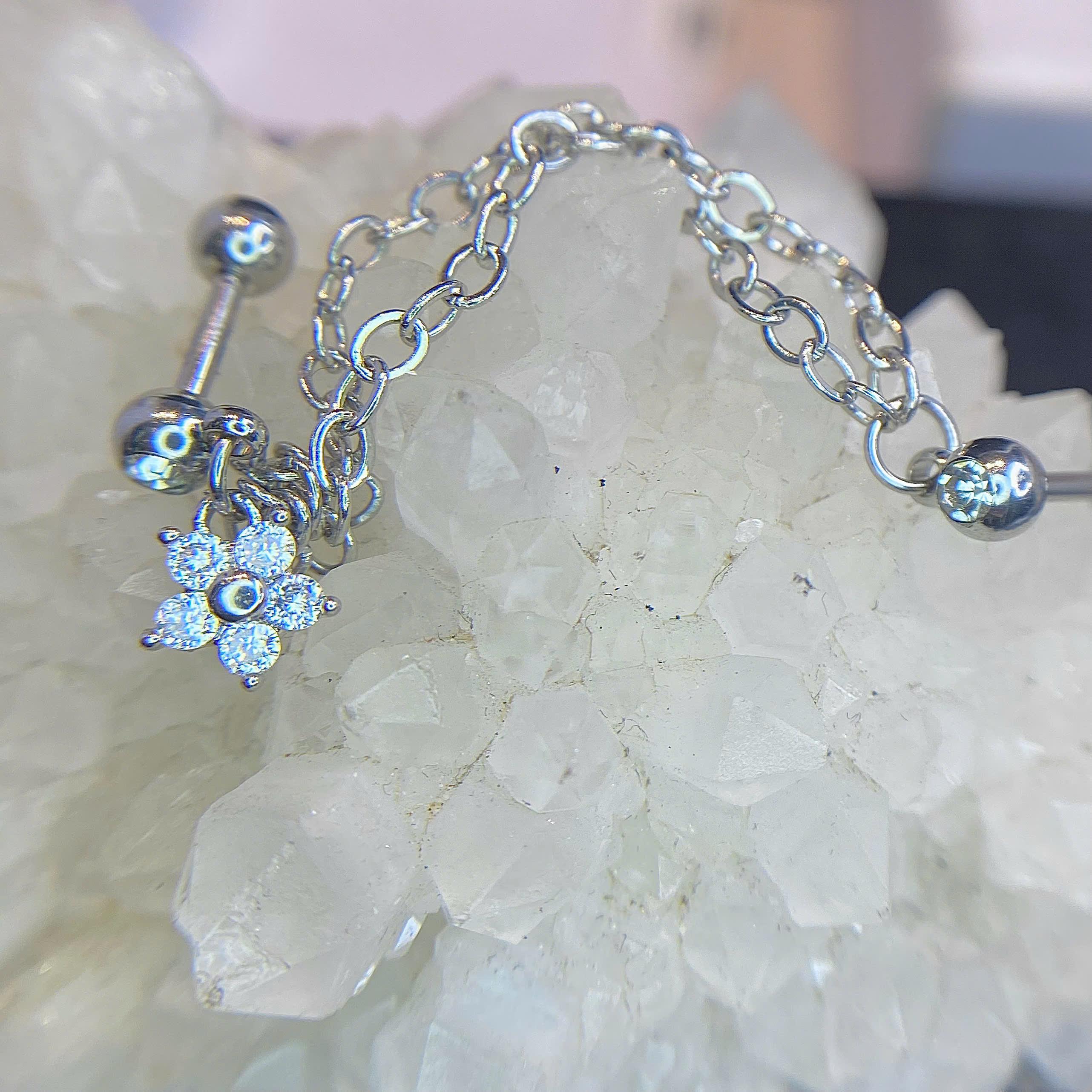 Khuyên kiểu xích 2 dây hoa 5 cánh nhụy bi_thumbnail_3