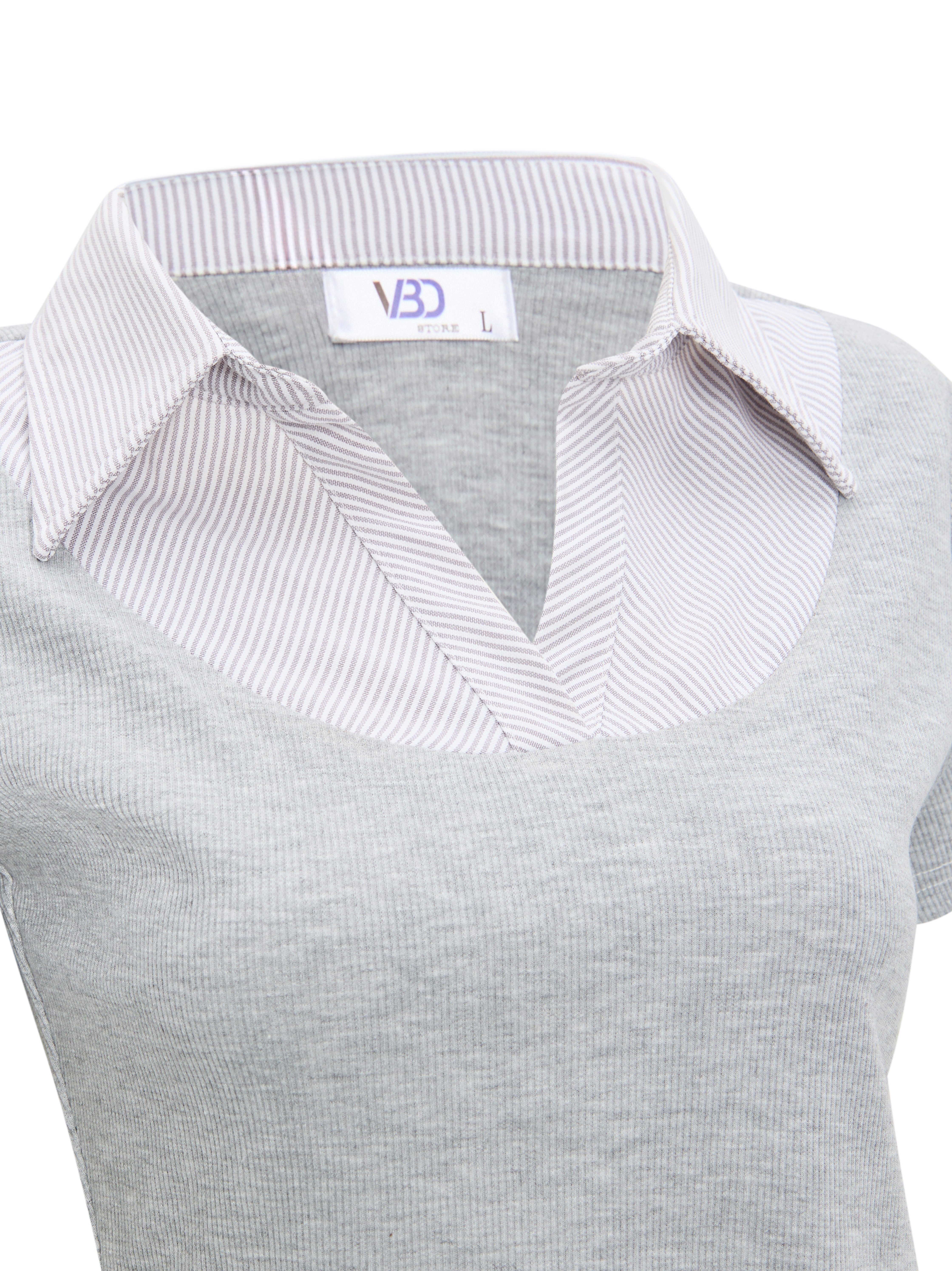 BIGSIZE NỮ-  Áo thun phối cổ sơ mi V-AK092_thumbnail_5