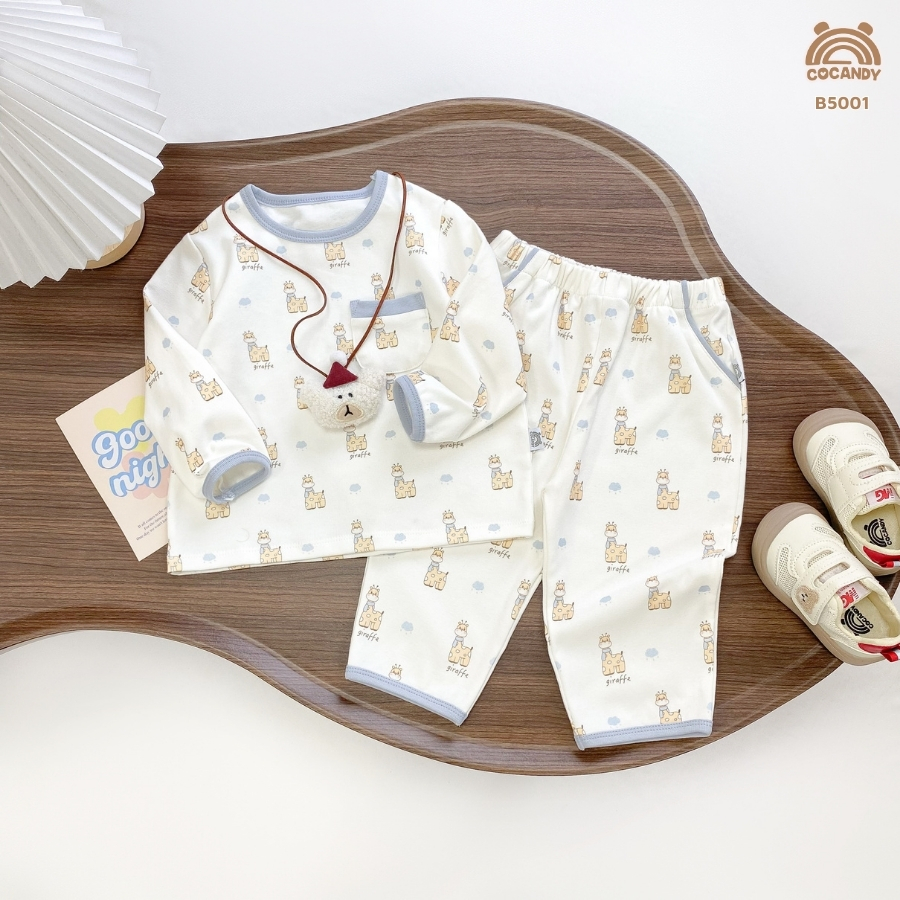 Bộ dài BE họa tiết hươu mây