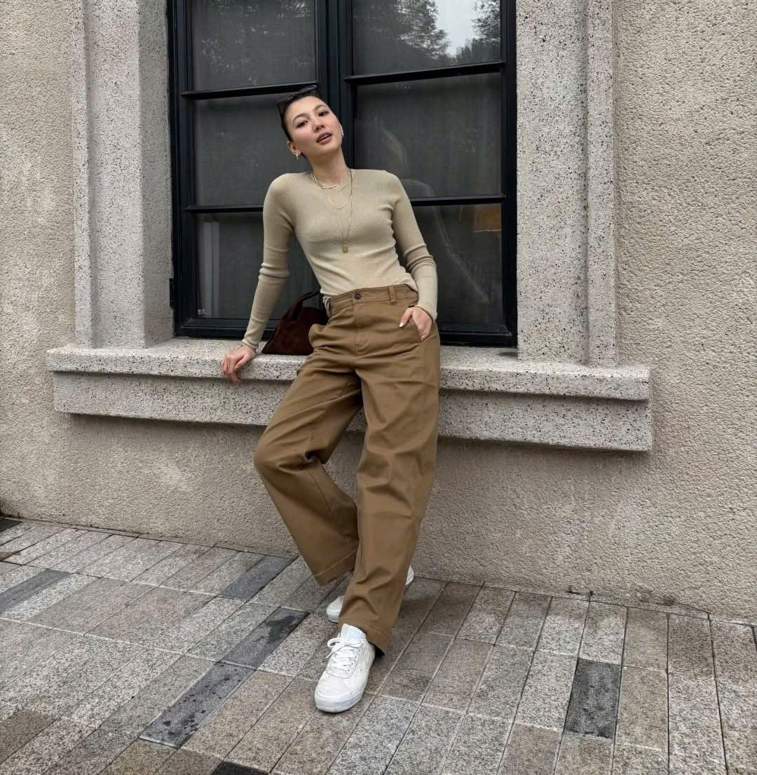 TQ7 - Quần dài nữ Coton Q suông nâu