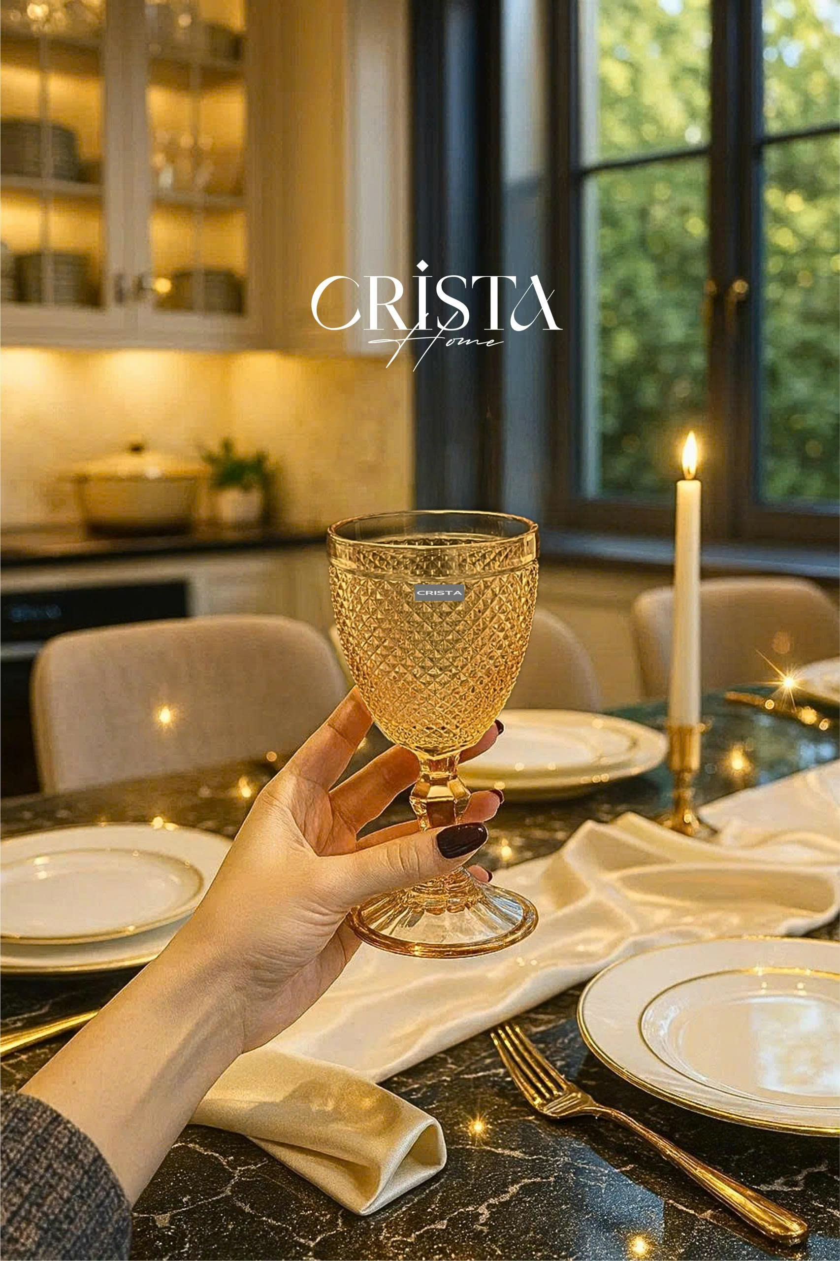 Bộ 6 ly thủy tinh CRISTA HOME  vân kim cương màu Pastel 300ml_thumbnail_6