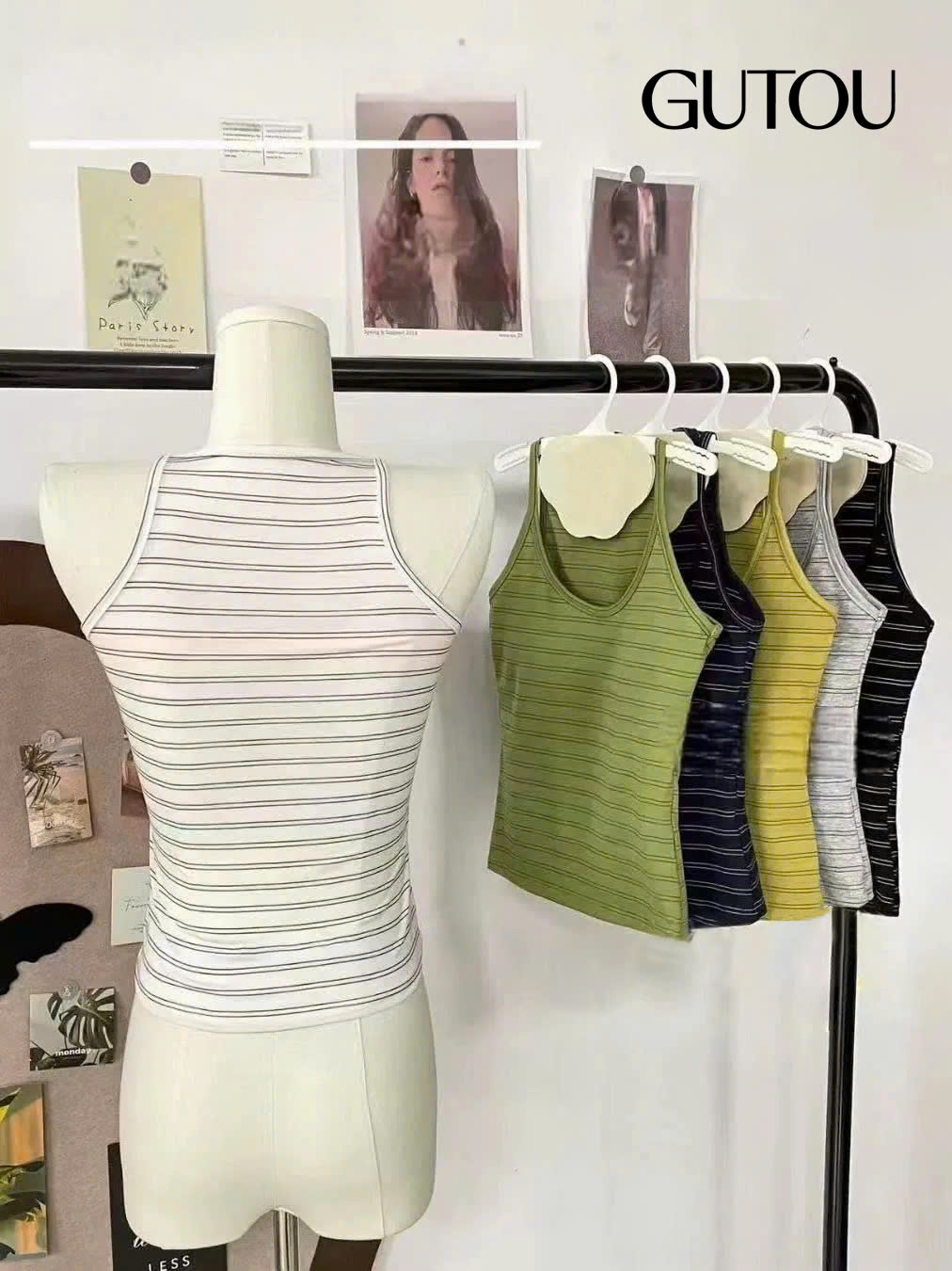 [ GUTOU ] Áo Hai Dây Sọc Ngang Basic_thumbnail_2