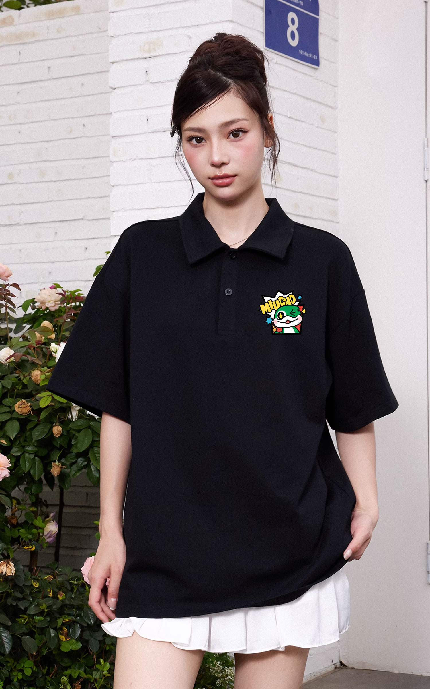 Áo polo tết nam nữ form rộng có cổ vải cotton thoáng mát local brand PLD1740 Miucho in mix_thumbnail_5
