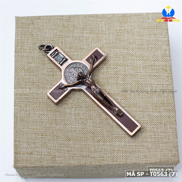 Thánh giá - Tượng Chúa chịu nạn mạ đồng treo tường 7cmx 4.5cm_thumbnail_1