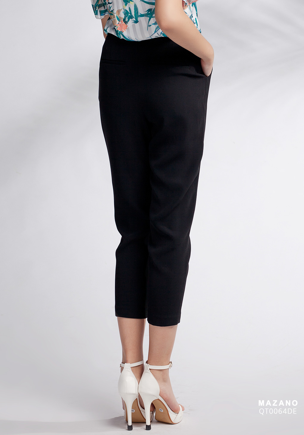 Quần ống đứng cạp tiêu chuẩn vải Tuytxi dày màu đen_thumbnail_3