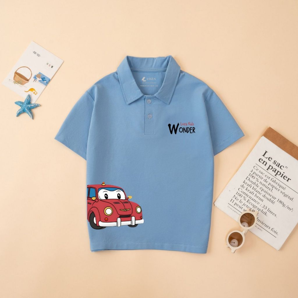 Áo polo bé trai in hình ô tô cotton - Loza Kids PL3051_thumbnail_5