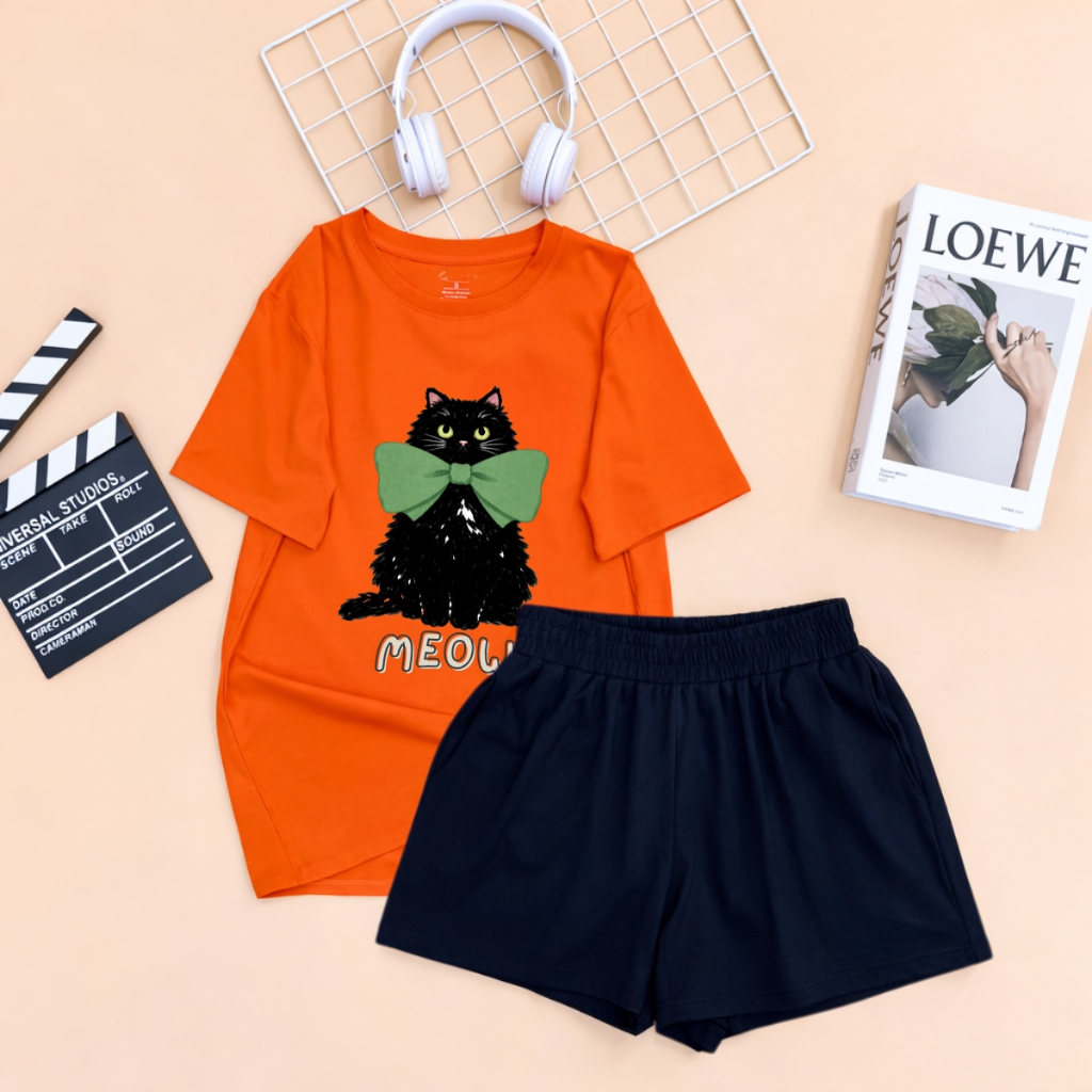 Bộ đồ nữ Loza dáng rộng in hình Mèo chất liệu thun cotton TB35-BP633_thumbnail_4