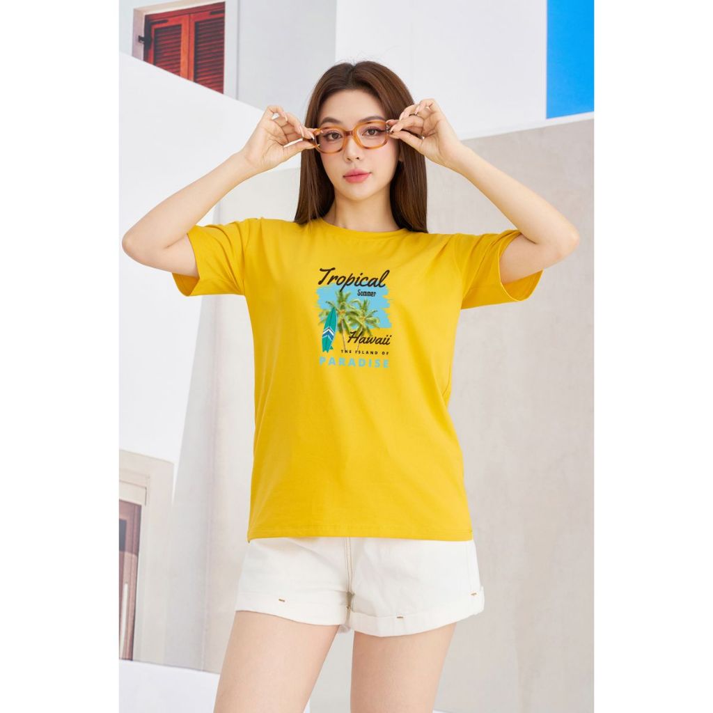 [Form Rộng] Áo phông nữ in hình "Tropical Hawaii" - Mã RT8159