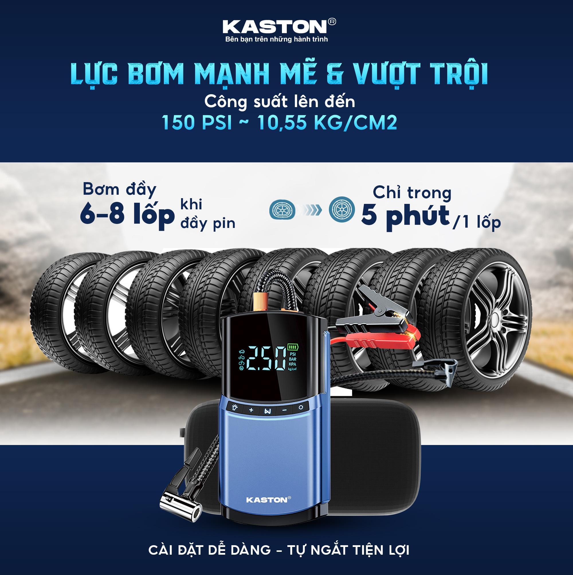 MÁY BƠM LỐP KÍCH BÌNH 4IN1 KASTON 14.000 MAH_thumbnail_2