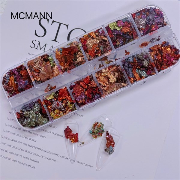 Set giấy nhún - nguyên miếng - vân đá - mix màu - 12 ô