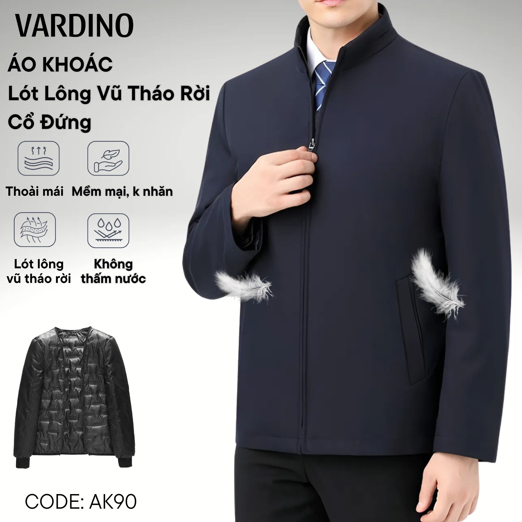 Áo khoác lông vũ tháo rời Vardino AK90