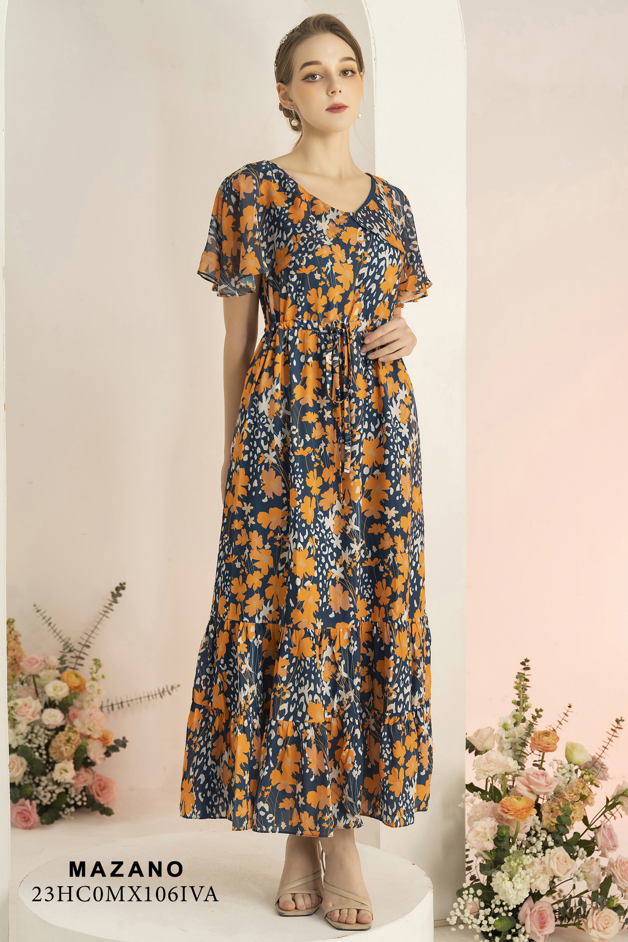 Đầm Maxi vải voan hoạ tiết hoa cánh tiên_thumbnail_4