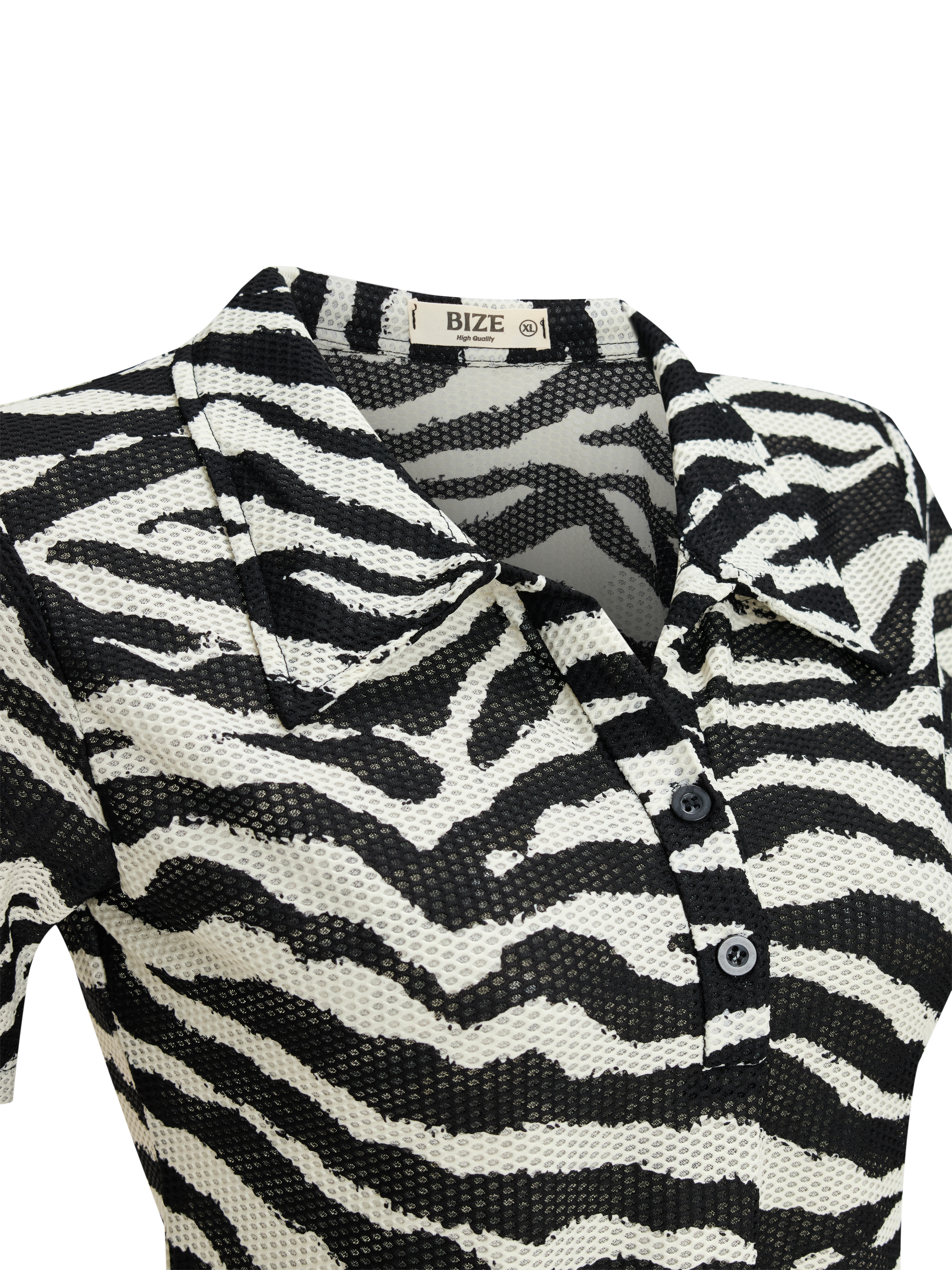 BIGSIZE - Áo thun tay ngắn có cổ T- AT9058_thumbnail_5