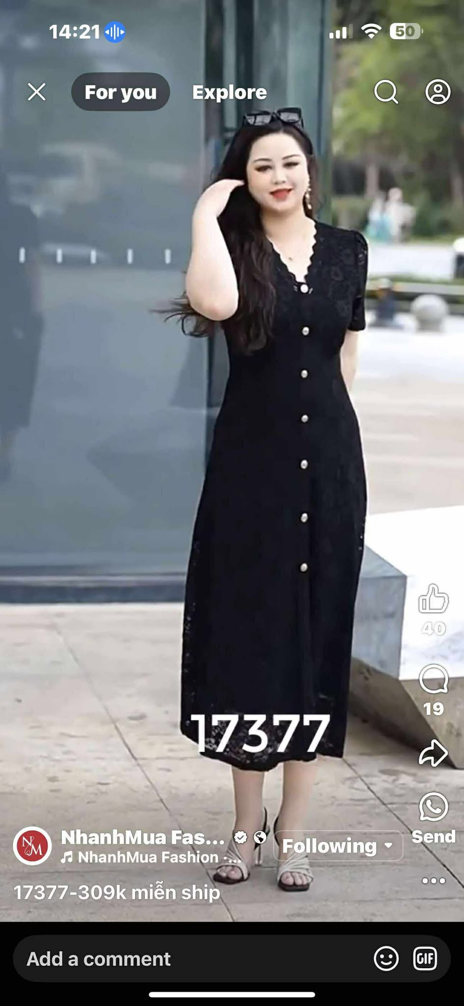 17377-Đầm ren đen  suông A kết nút  (ren, lót)_thumbnail_0