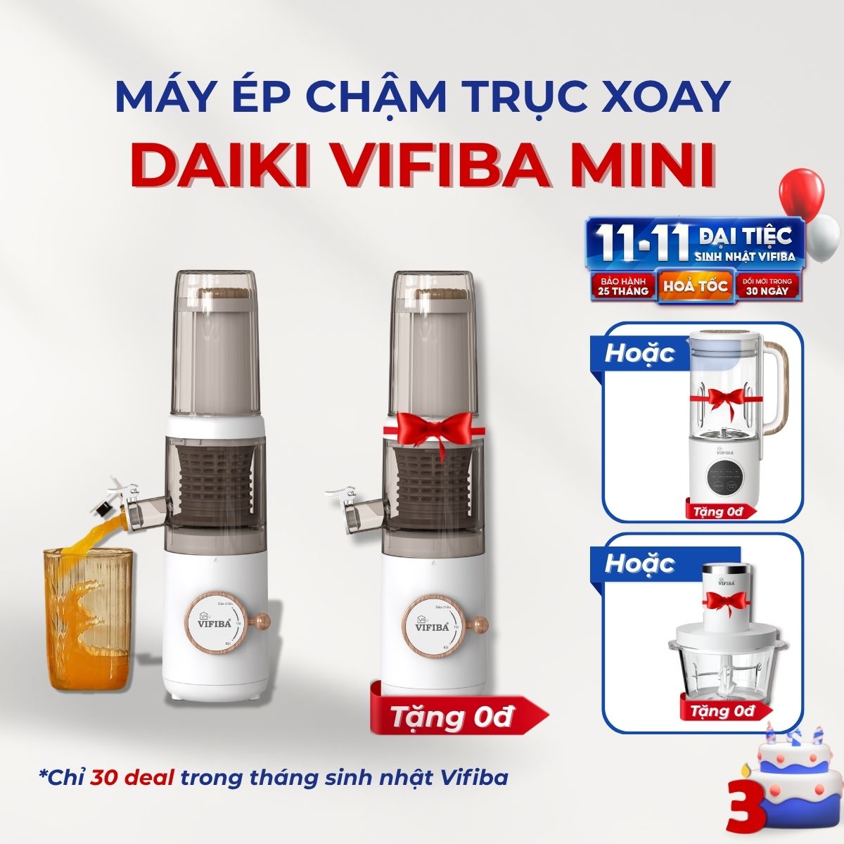 Máy Ép Chậm Daiki Vifiba - MUA 1 TẶNG 1