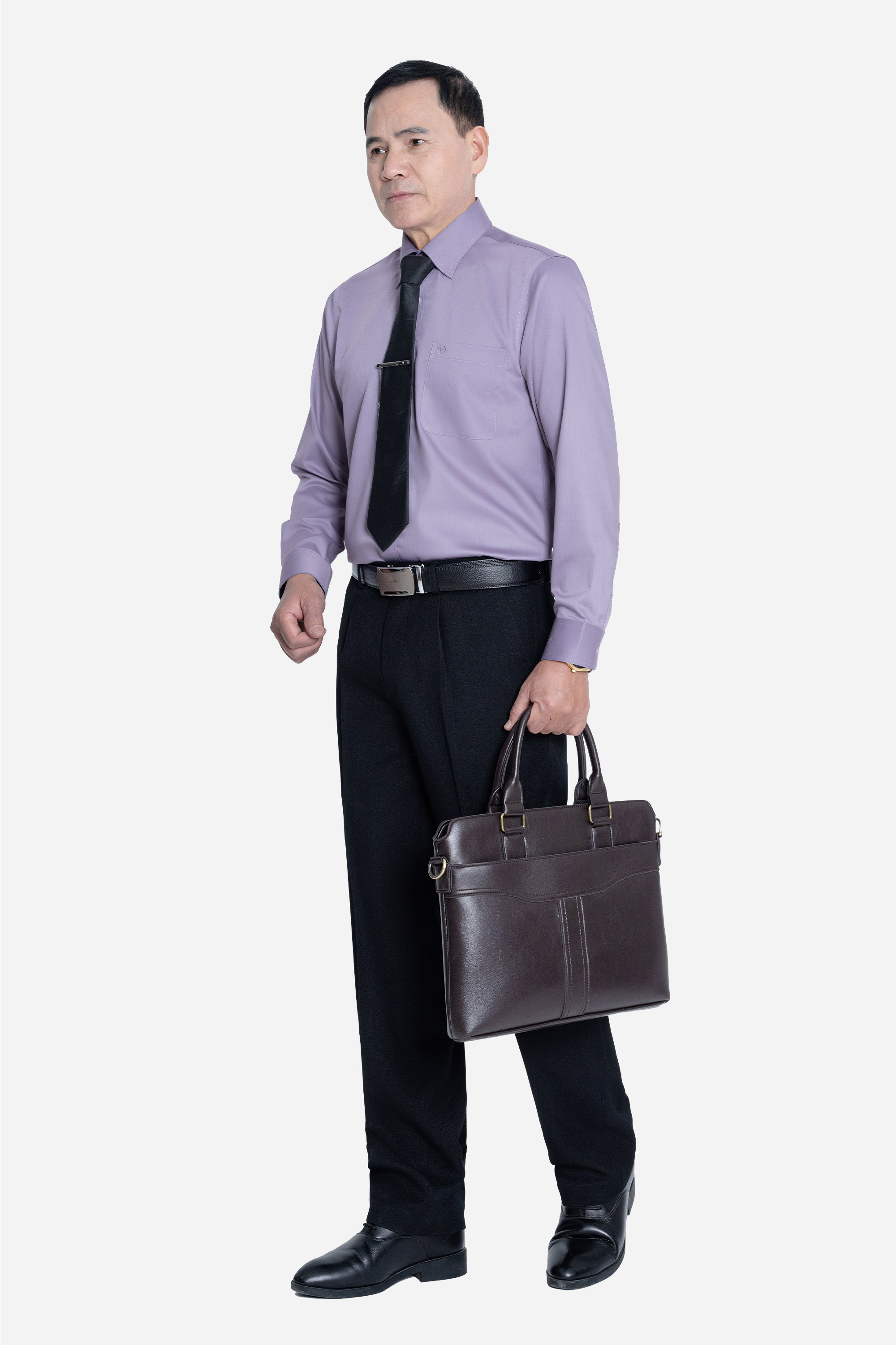 Sơ Mi Trơn Dài Tay Nam Trung Niên ANCHI Chất Liệu Sợi Sồi Cao Cấp Màu Trắng_thumbnail_19