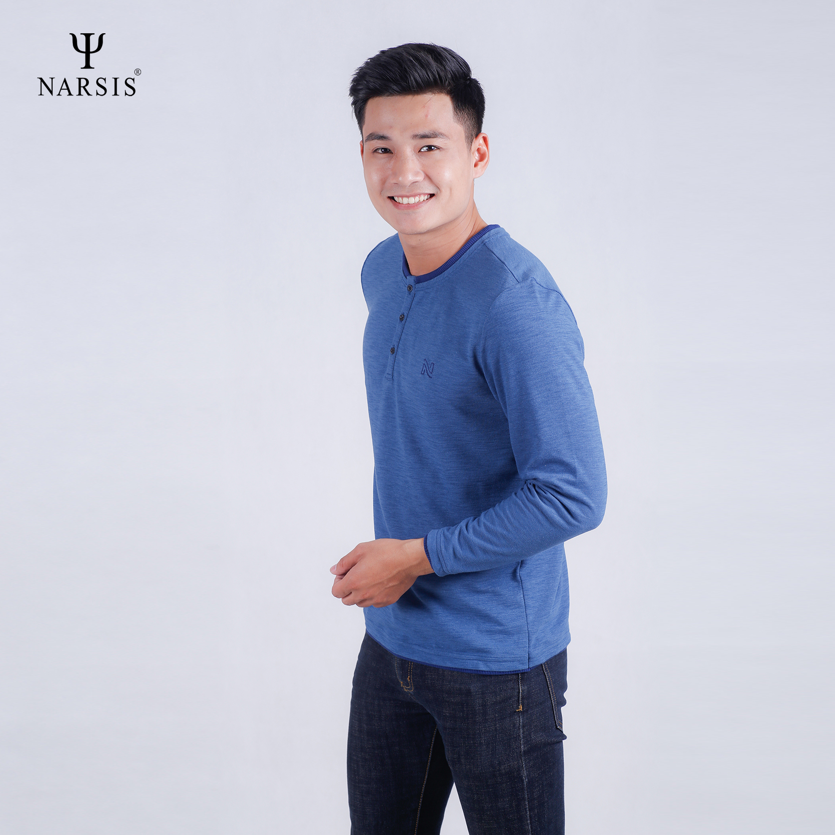 ÁO NAM THU ĐÔNG D7058 NARSIS CHẤT LIỆU THOÁNG MÁT, DỄ CHỊU, THOẢI MÁI CẢ NGÀY, DỄ VẬN ĐỘNG_thumbnail_0