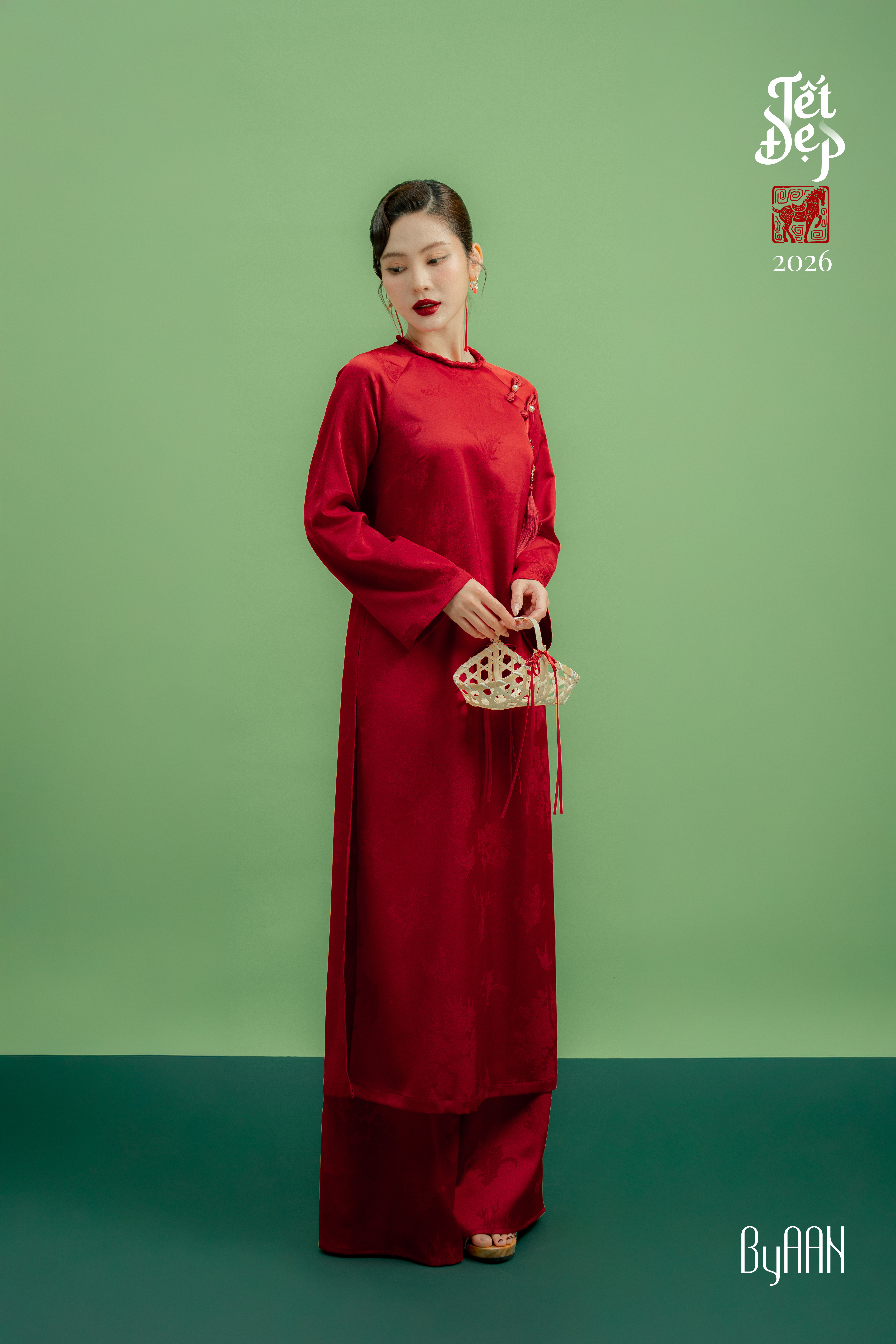 Quần Tết chất lụa Hàng Châu họa tiết hoa