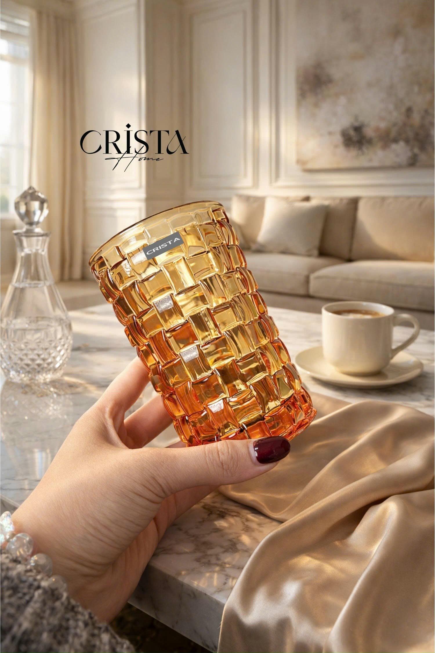 Bộ 6 cốc thủy tinh CRISTA HOME vân Caro to 350 ml_thumbnail_40