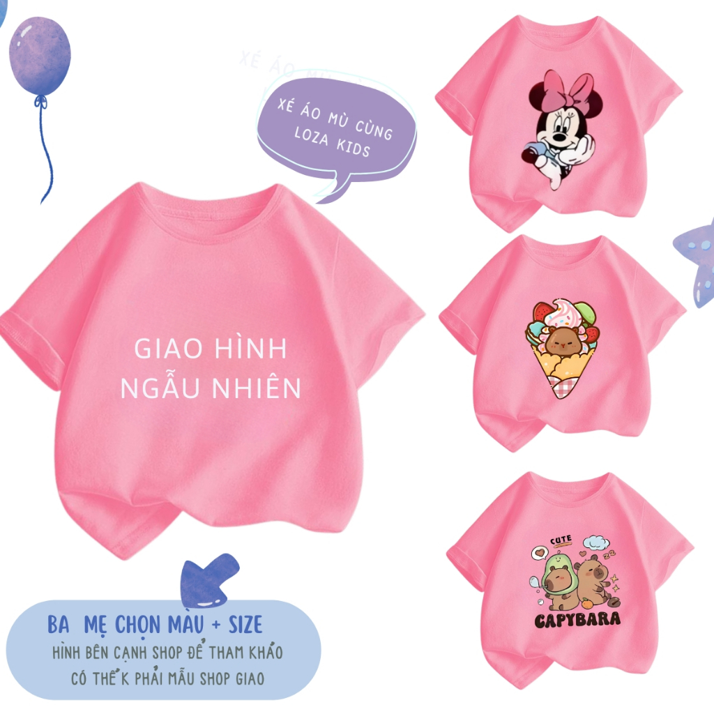 Áo thun cho bé gái, bé trai lẻ size 