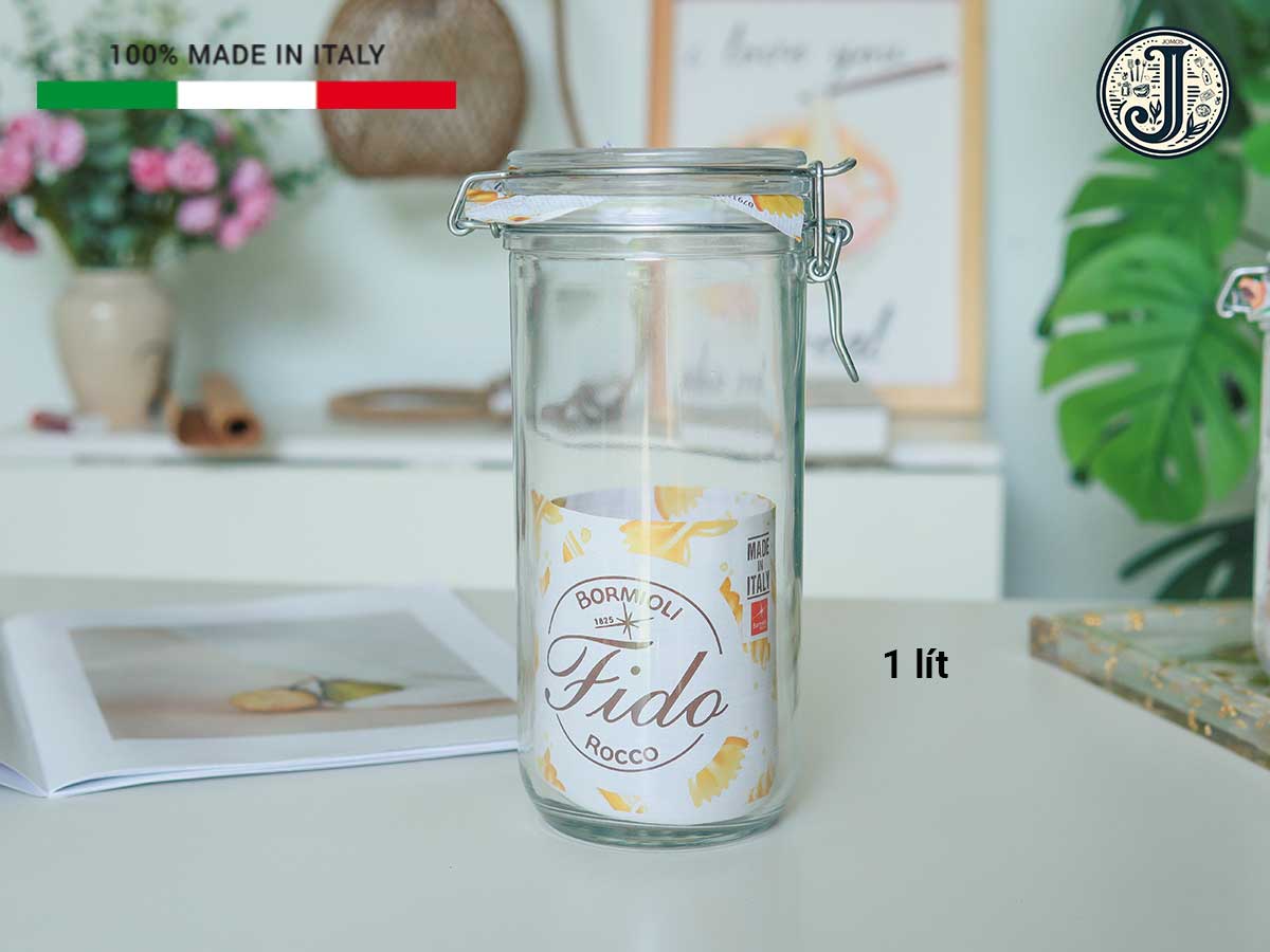 Hũ thủy tinh nắp cài Fido Bormioli Rocco (Hũ cao)_thumbnail_5