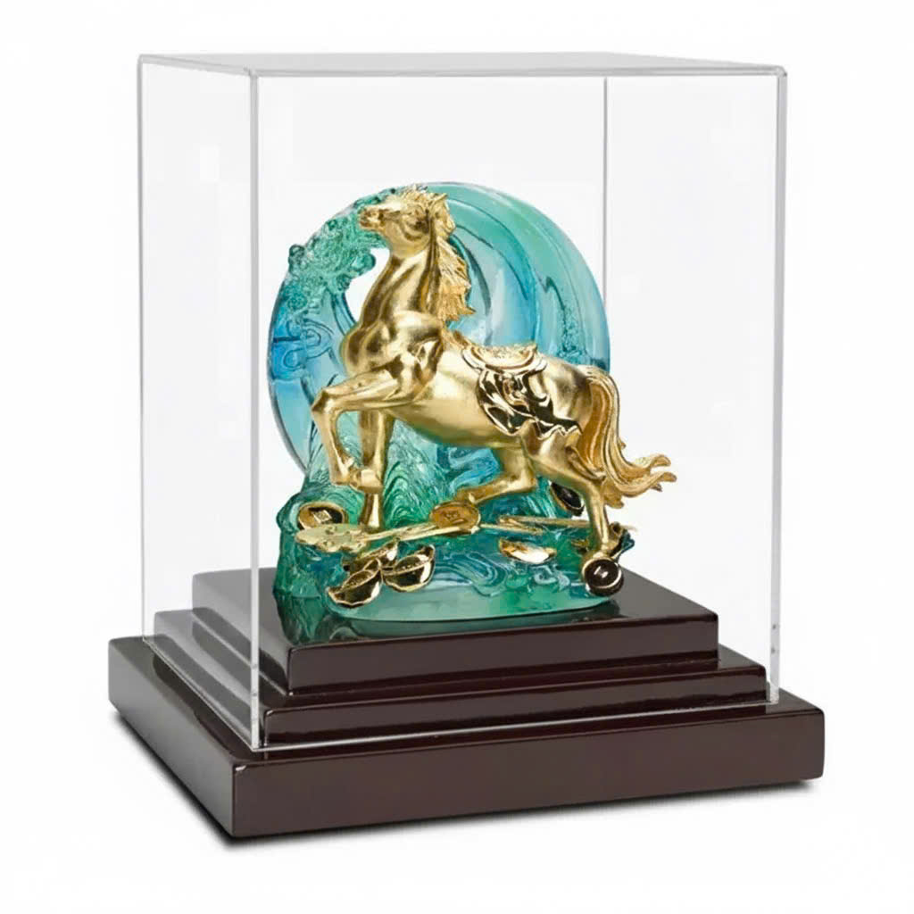 Tượng ngựa mã đáo thành công thiếp vàng 24k KT 18X 15X 12 CM_thumbnail_3