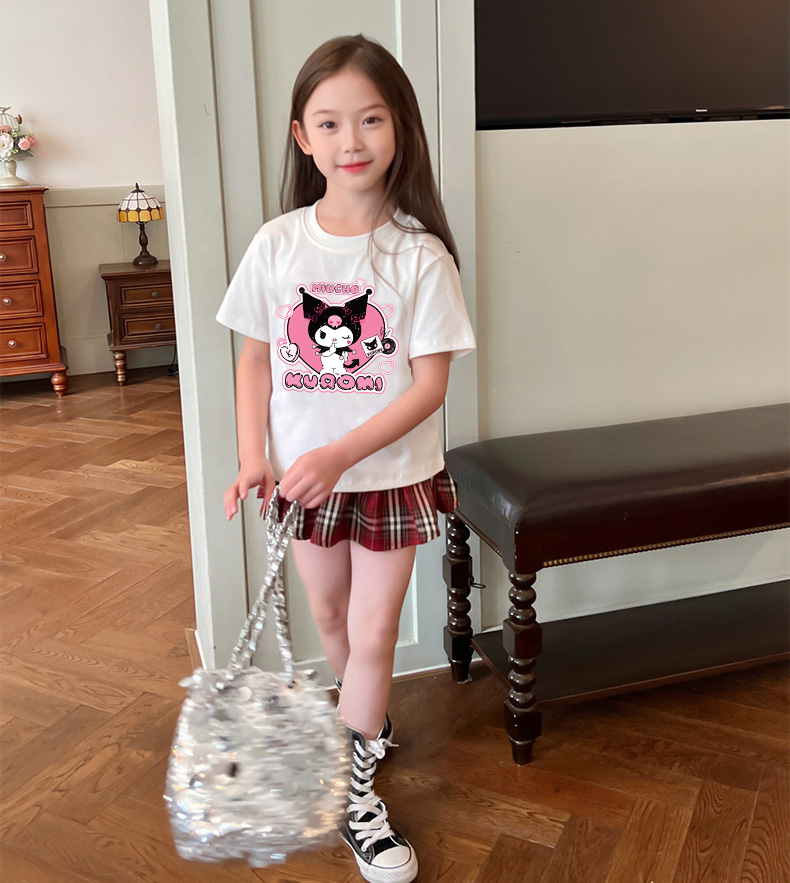 Áo thun bé gái KUROMI form rộng chất vải cotton thoáng mát AED1521 Miucho Kid in graphic_thumbnail_6