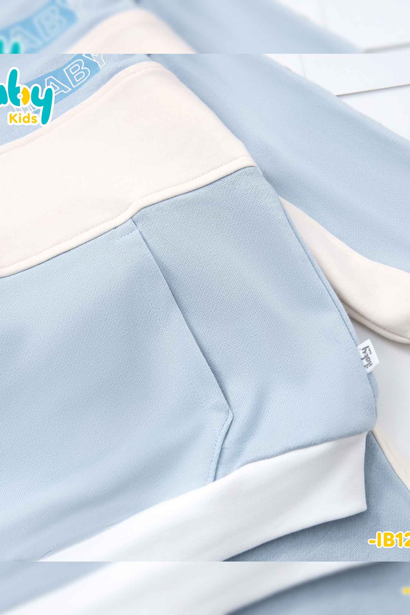 [ Outfit thu đông ]Bộ nỉ bé trai phối màu in ILABY_thumbnail_5