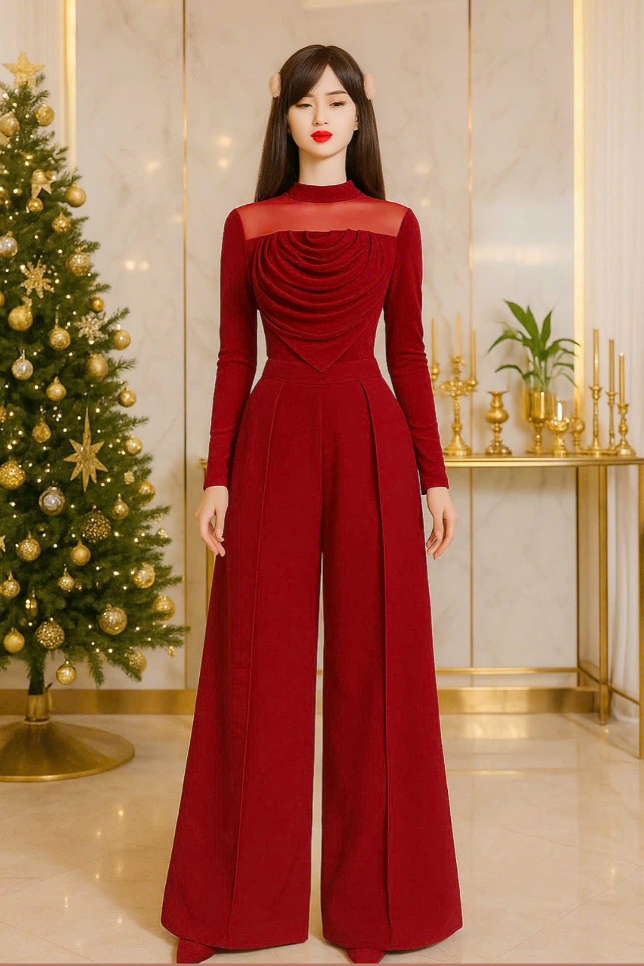 Set bộ áo tay dài phối quần dài phong cách sang trọng_thumbnail_1