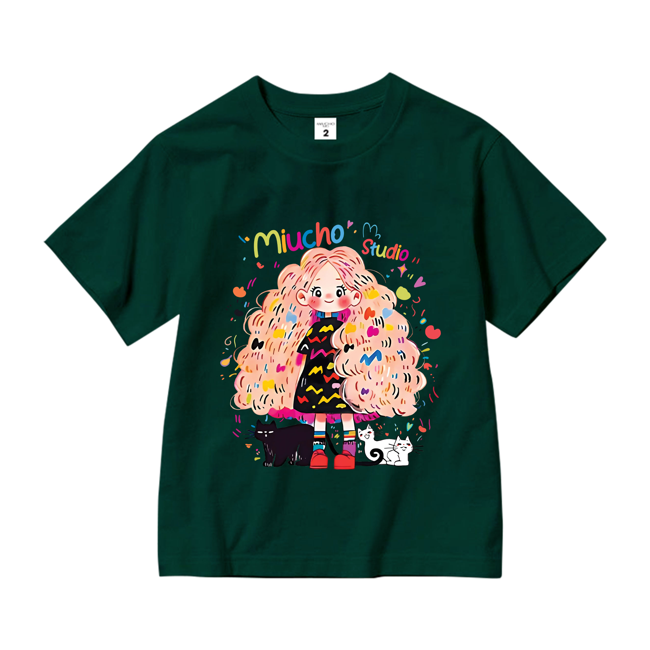 Áo thun bé gái form rộng chất vải cotton thoáng mát AED1544 Miucho Kid in artwork_thumbnail_13