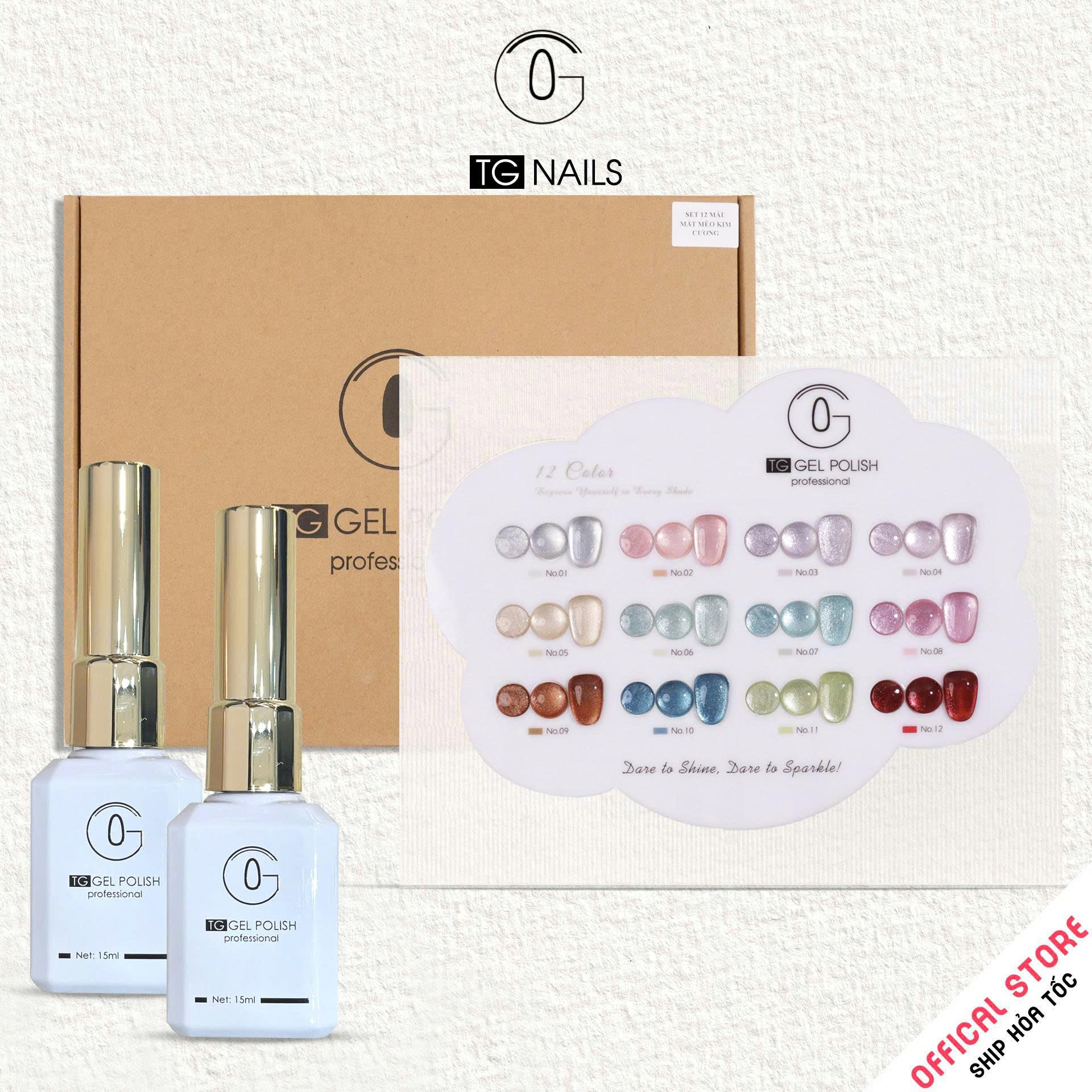 ComBo 12 màu mắt mèo kim cương TG Nails
