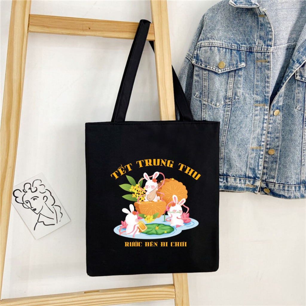 Túi tote in hình Tết Trung thu - Túi vải canvas kích thước 33x37cm đựng vừa A4  và laptop - TOTE27_thumbnail_5
