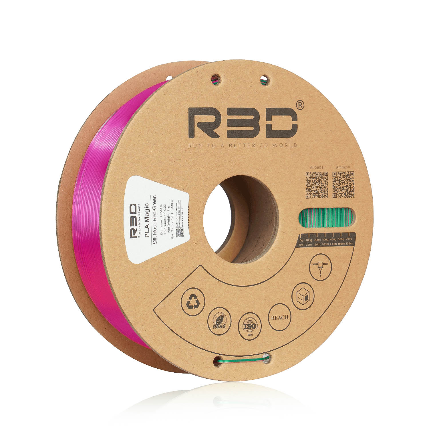 R3D PLA Dual 1kg - RoseRed Green