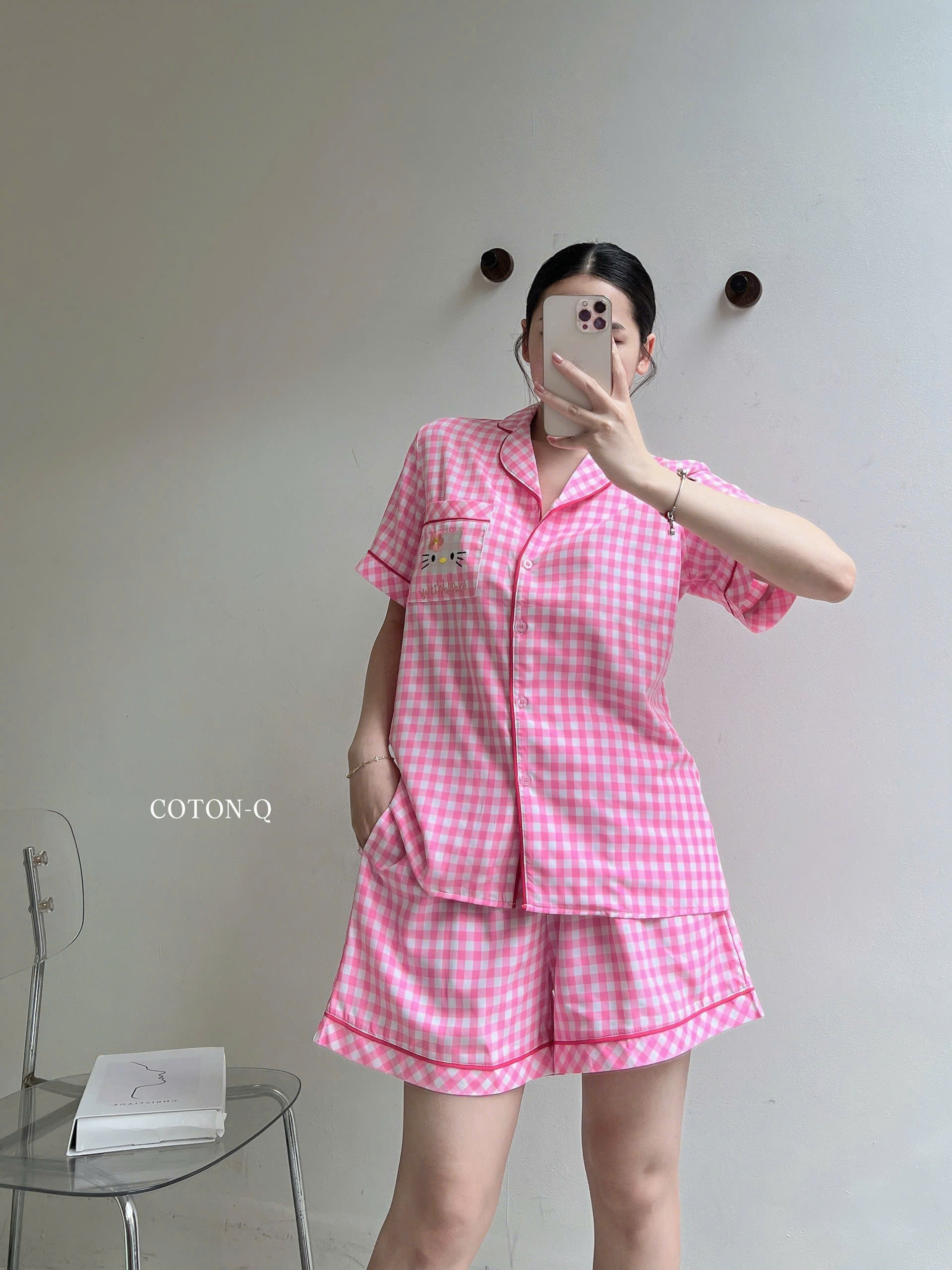 Set bộ đùi caro ( XANH TRỜI )_thumbnail_3