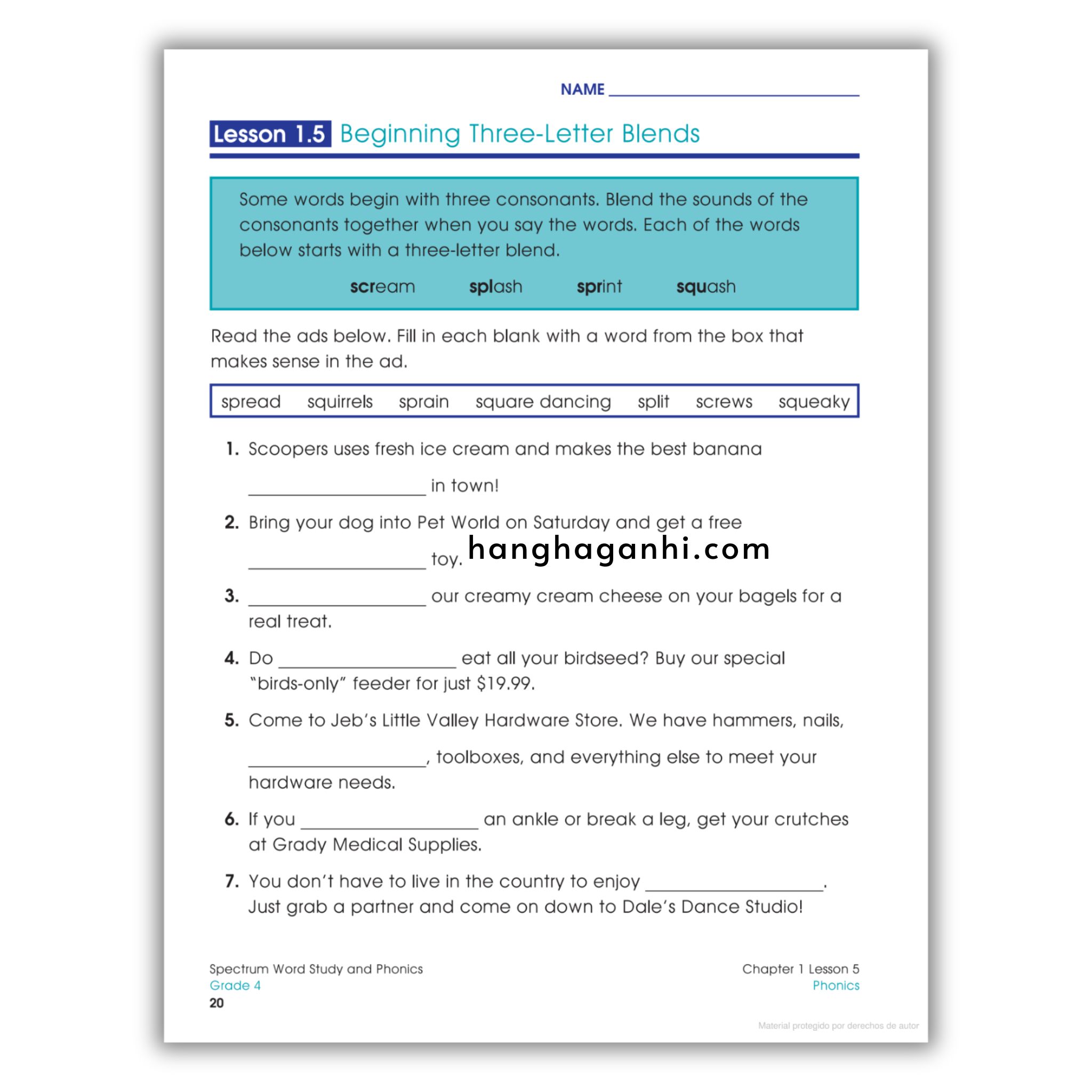 Sách Spectrum Word Study and Phonics Workbook Grade 4_thumbnail_9