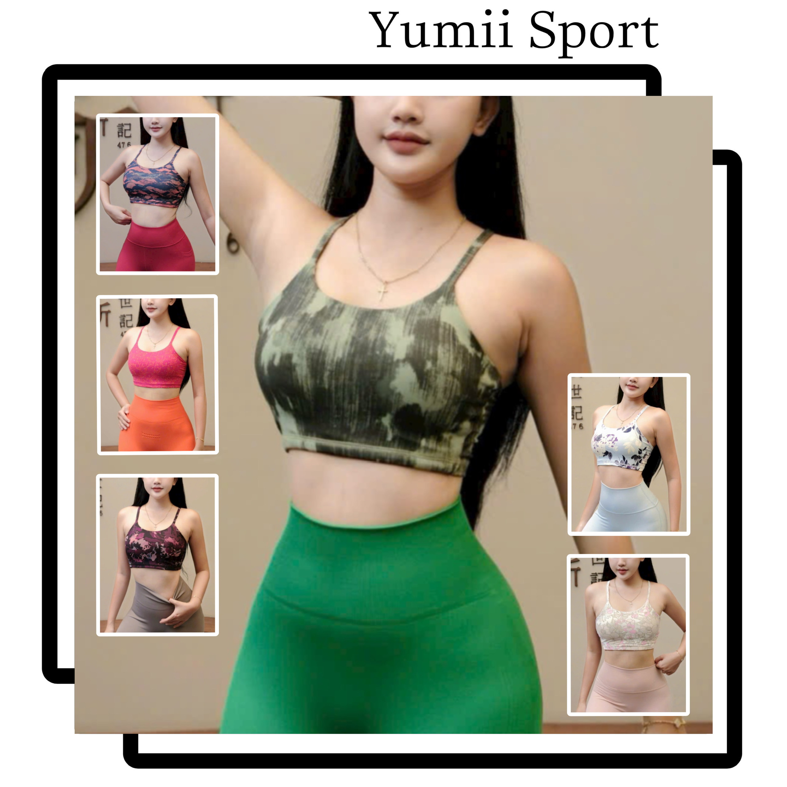 Áo Lót Thể Thao Tập Gym Yoga Nữ Yumiisport Áo Bra Hai Dây Cài Khoá Nâng Ngực Không Gọng Vải Co Giãn Thoáng Mát Sẵn Mút