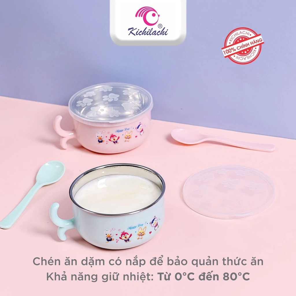 Bát inox kèm thìa KICHI 9015 3gs2