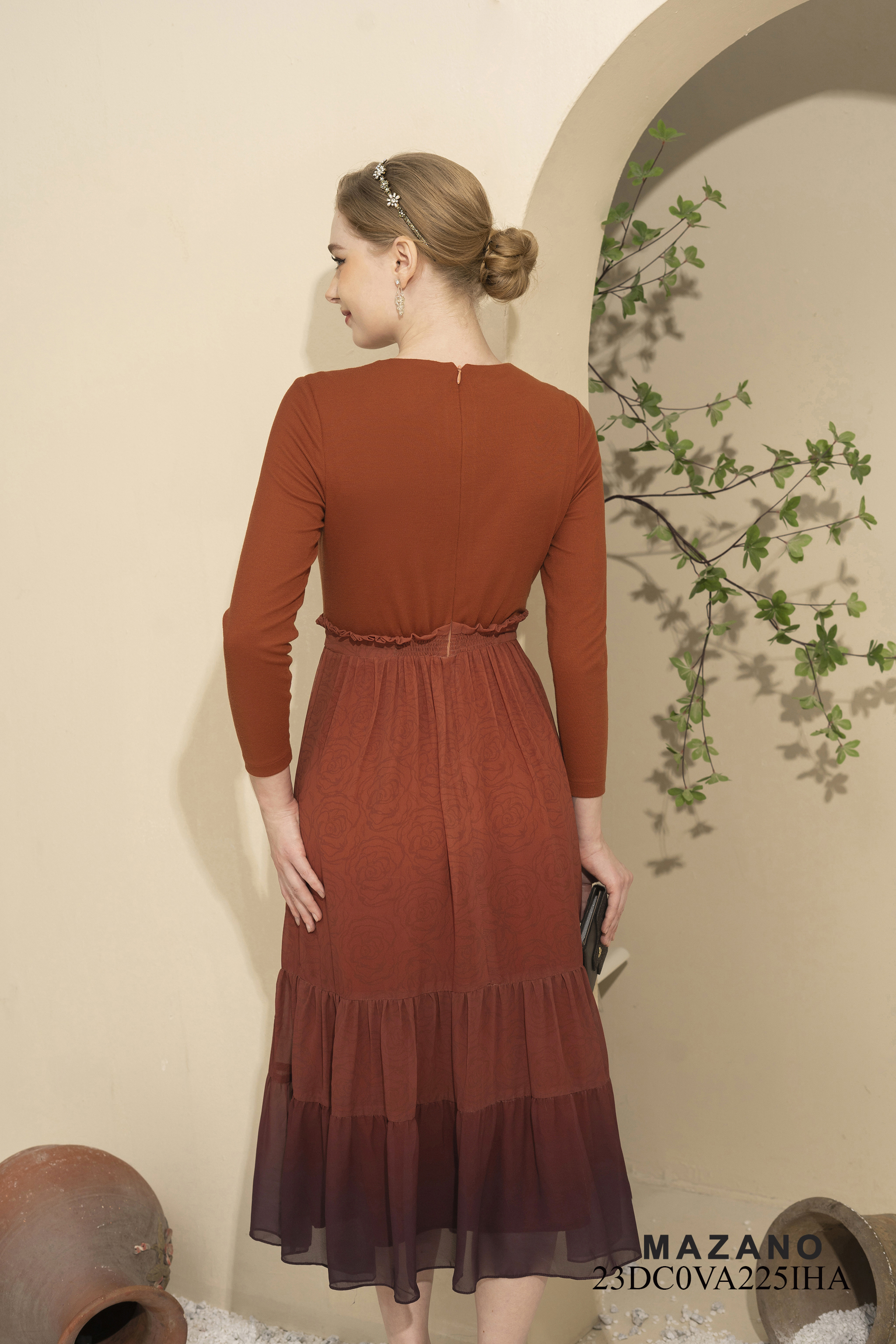 Đầm dệt kim phối chân voan ombre_thumbnail_4