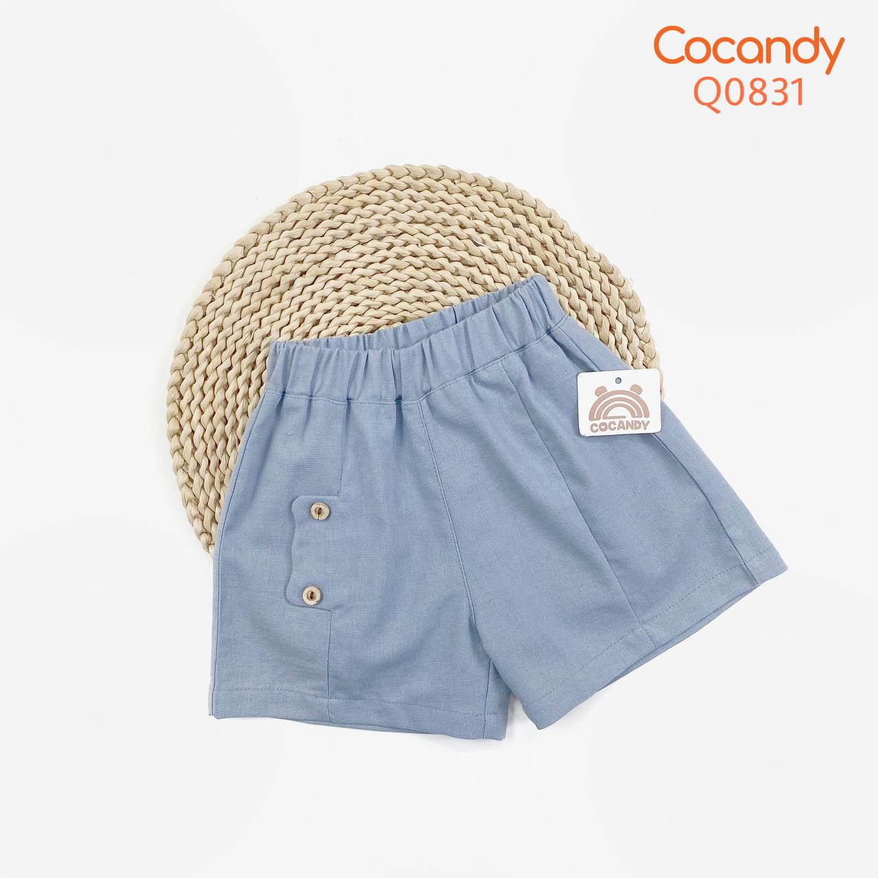 Quần cộc XANH trơn phối 2 cúc_thumbnail_0